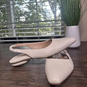 Franco Sarto Women’s Slingback Flats Beige Pointed Toe Shoes Size 9